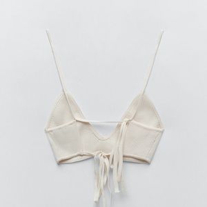 Zara knit tie back crop top